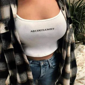 ABCDEFUCKOFF CROP TOP