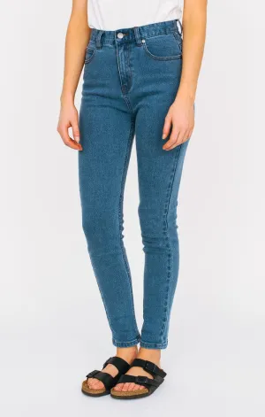 Afends Womens Zeppelins - Vintage Blue - High Waist Skinny Jeans