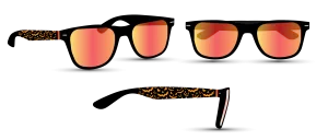 Black Halloween Sunglasses with Orange Jack-o'-Lantern Print & Lenses – Spooky Eyewear