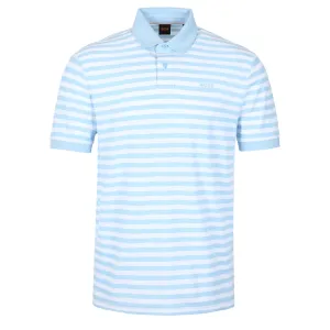 BOSS PalesStripe Polo Shirt in Sky Blue