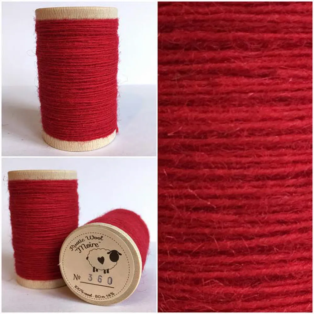 BRIGHT RED Hand Dyed YARD Wool Fabric for Wool Applique and Rug Hooking