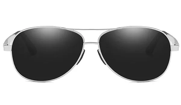 Classy Men Black Polarized Pilot Sunglasses