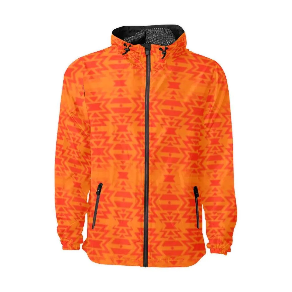 Fire Colors and Turquoise Orange Bring Them Home Unisex Windbreaker