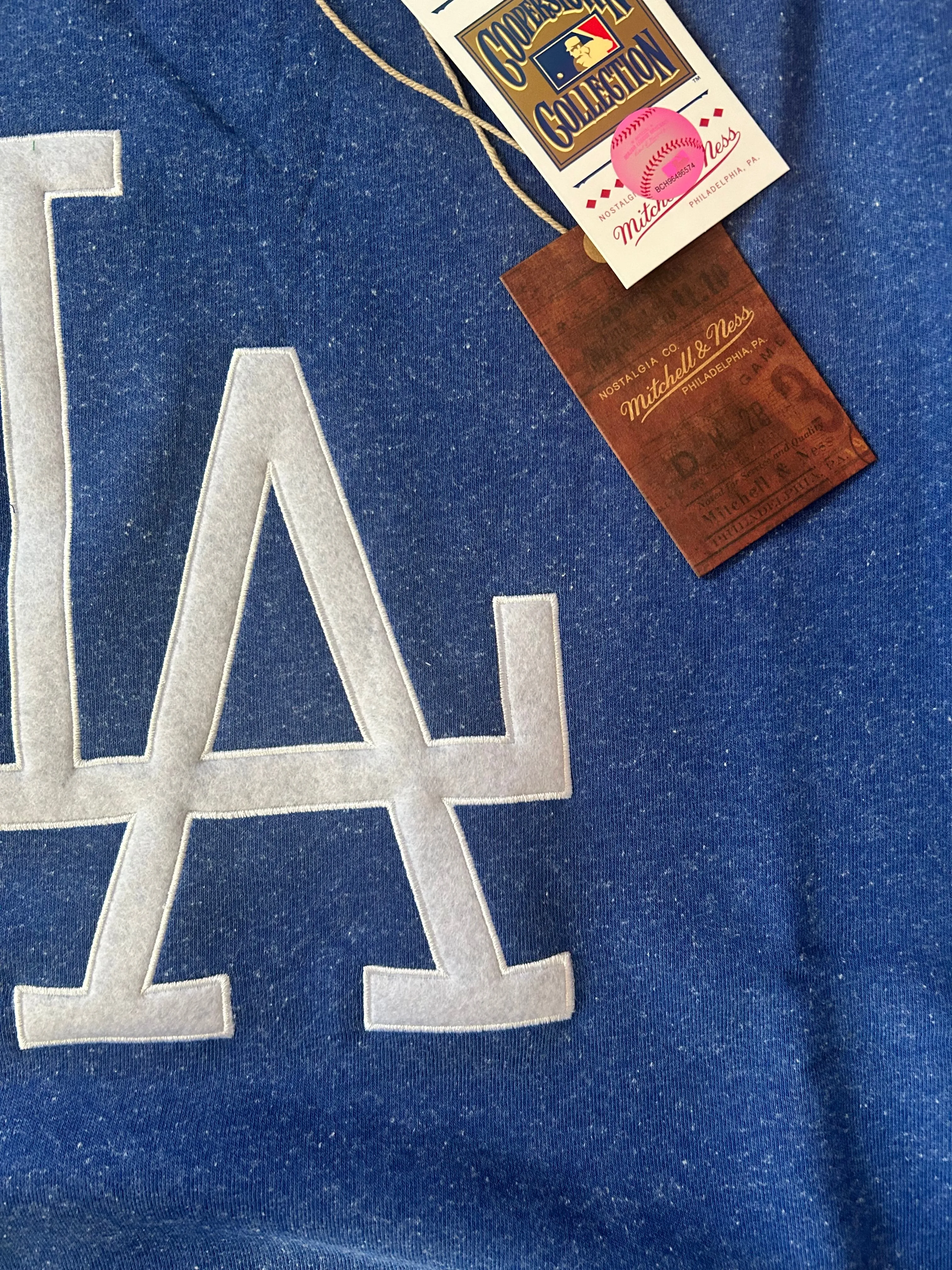 Los Angeles Dodgers Mitchell & Ness Snow Washed Fleece Crew Pullover