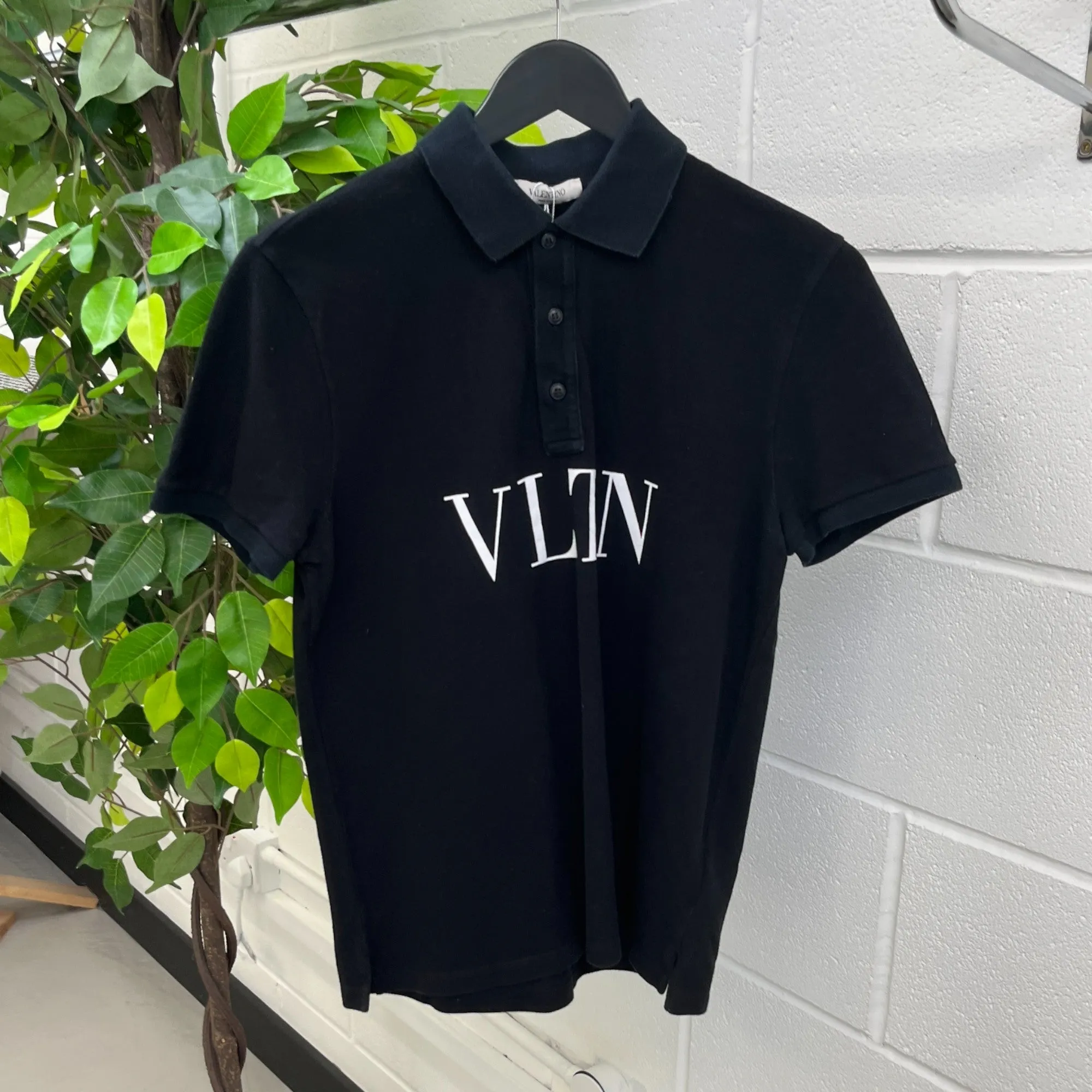 Men's Vltn Logo Polo Shirt Black Size S