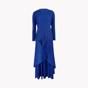 Pre Order:  Royal Blue Asymmetrical Pleated Set