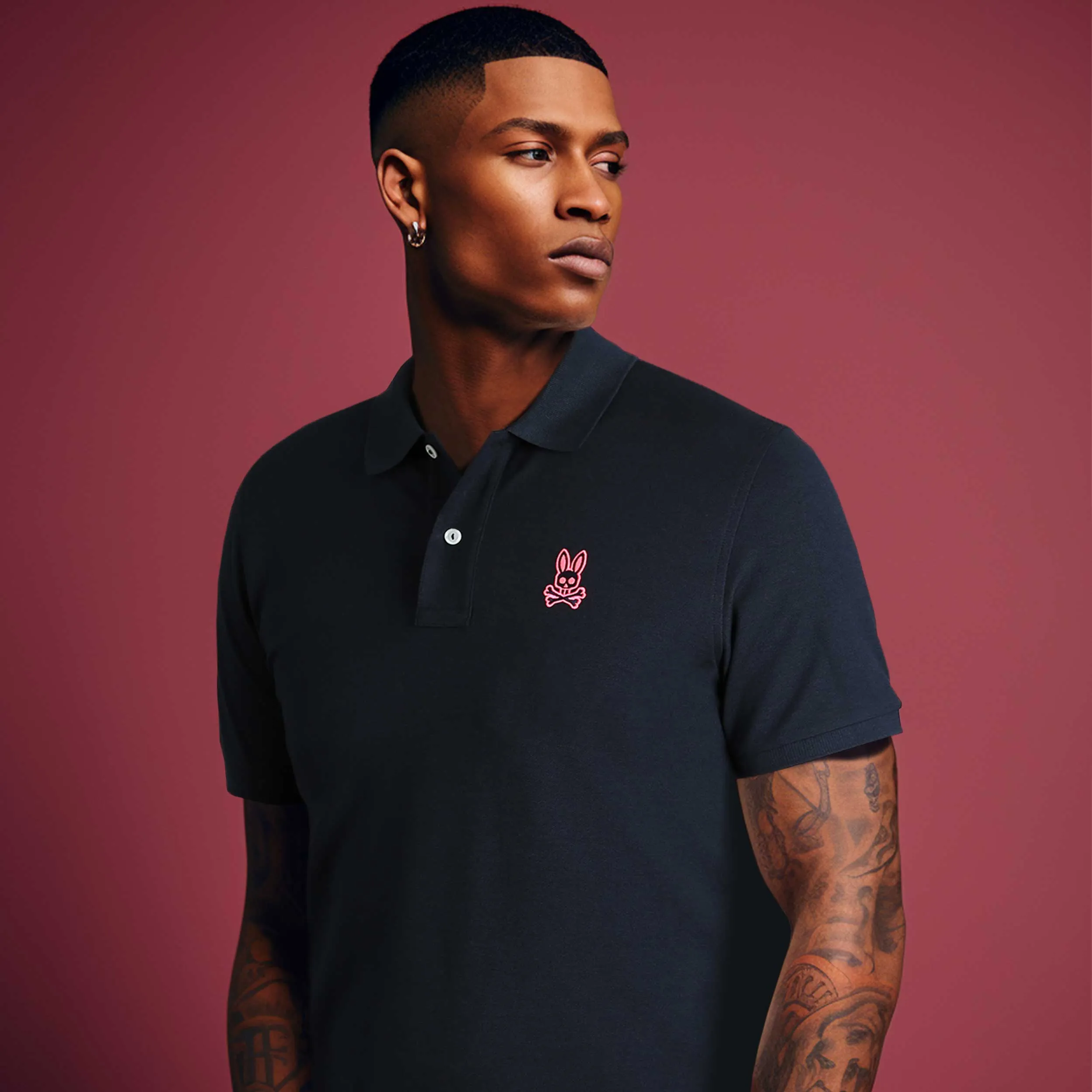 Psycho Bunny Southlake Pique Polo Shirt in Navy