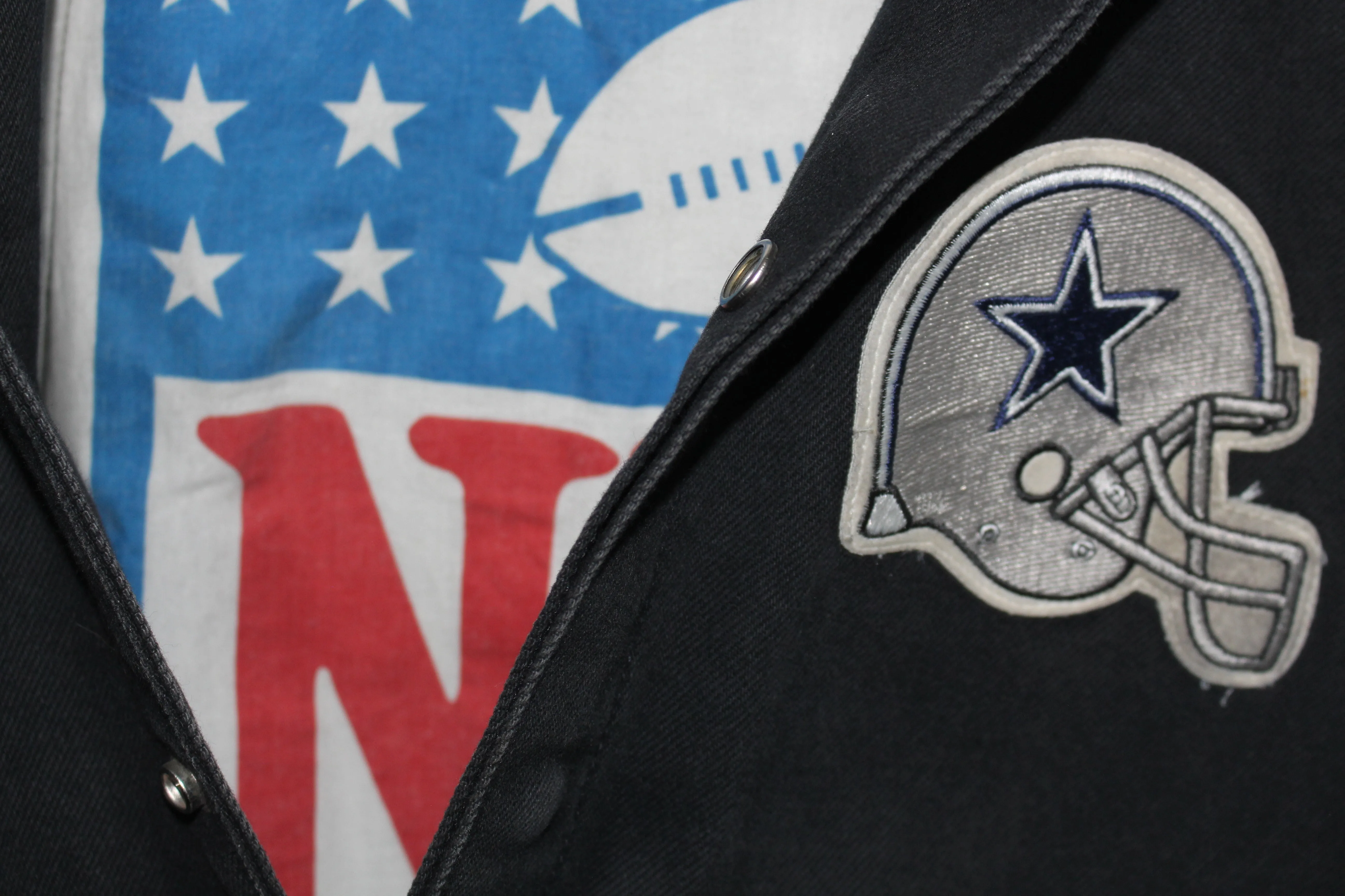 Rare Dallas Cowboys Denim Leather Jeff Hamilton Jacket (L)