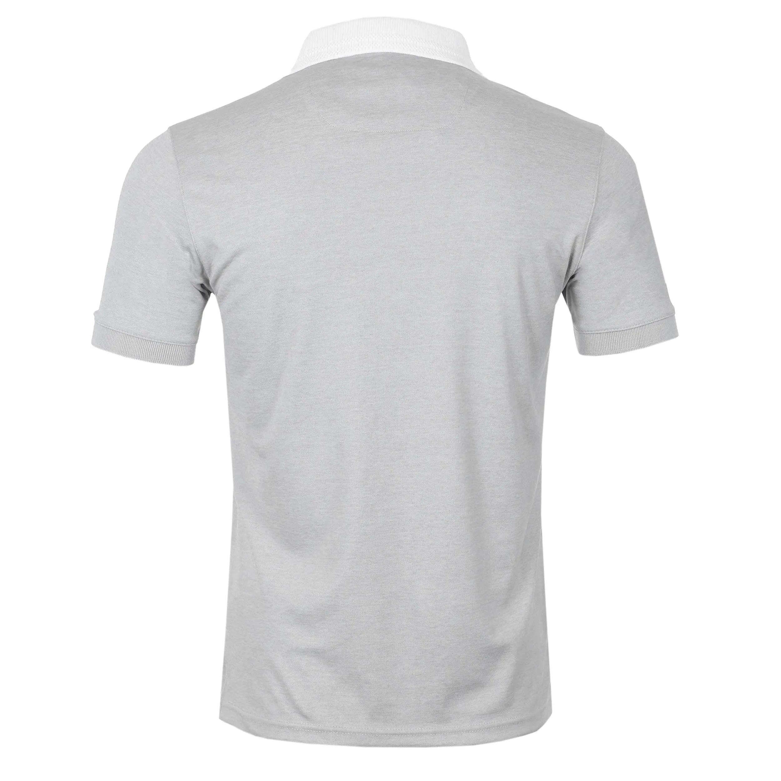 Remus Uomo Micro Pique Contrast Collar Polo Shirt in Light Grey