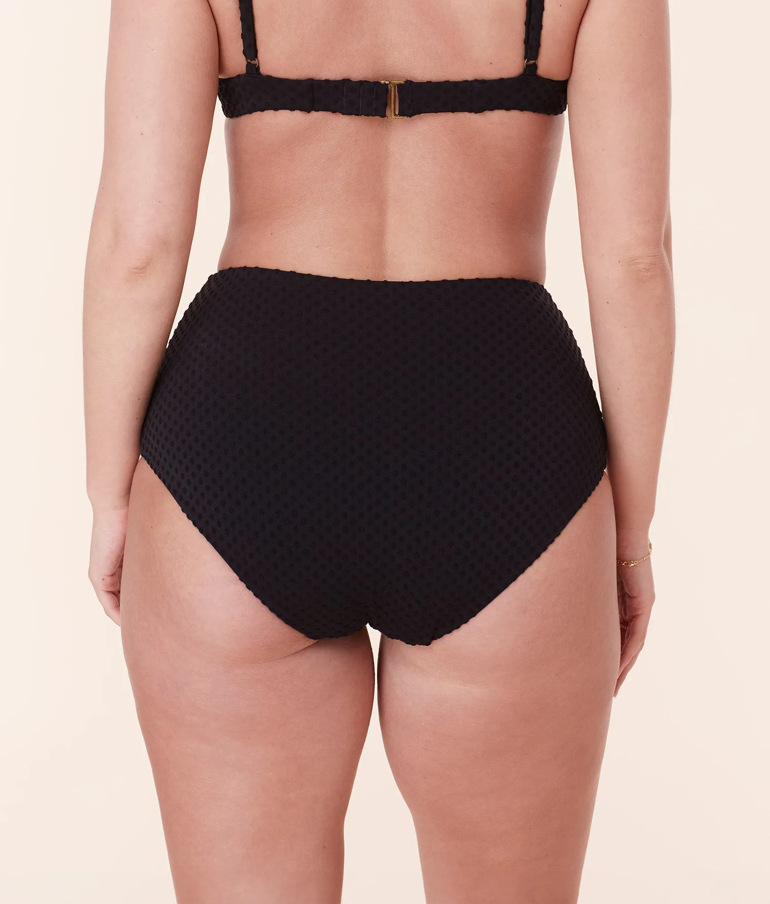 The High Waist Bottom - Terry Dot - Black