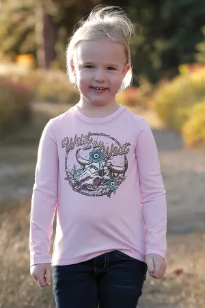 Toddler Girl's Cruel Wild as the West Long Sleeve Graphic Tee