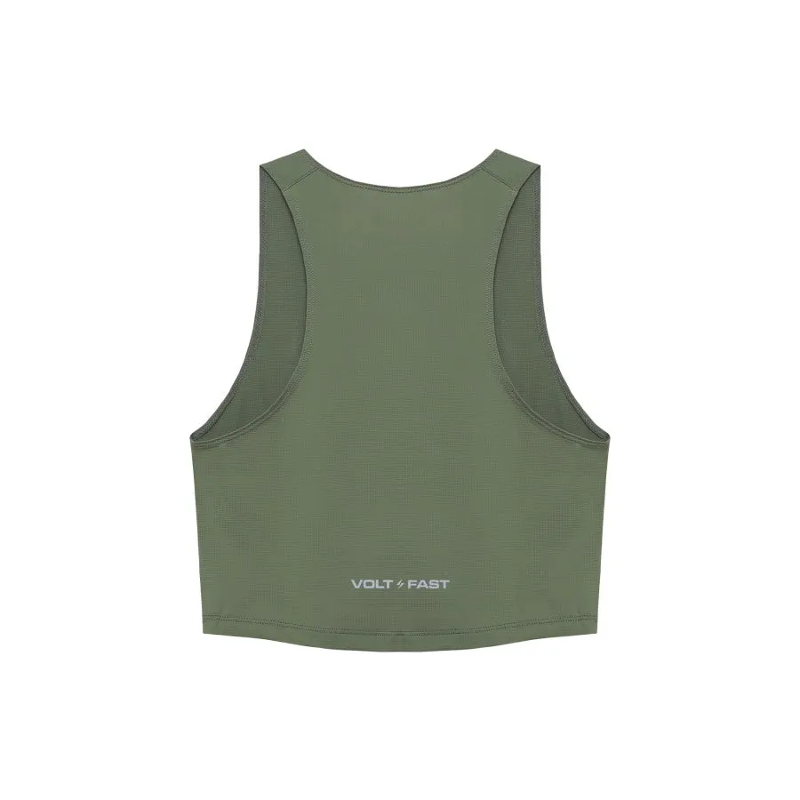 Volt and Fast Women's Bolt Sports Crop Top V2 - Olive