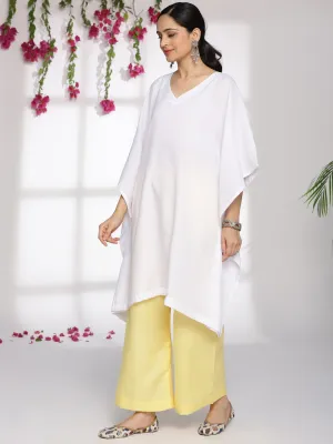 White CottonSlub KaftanKurta