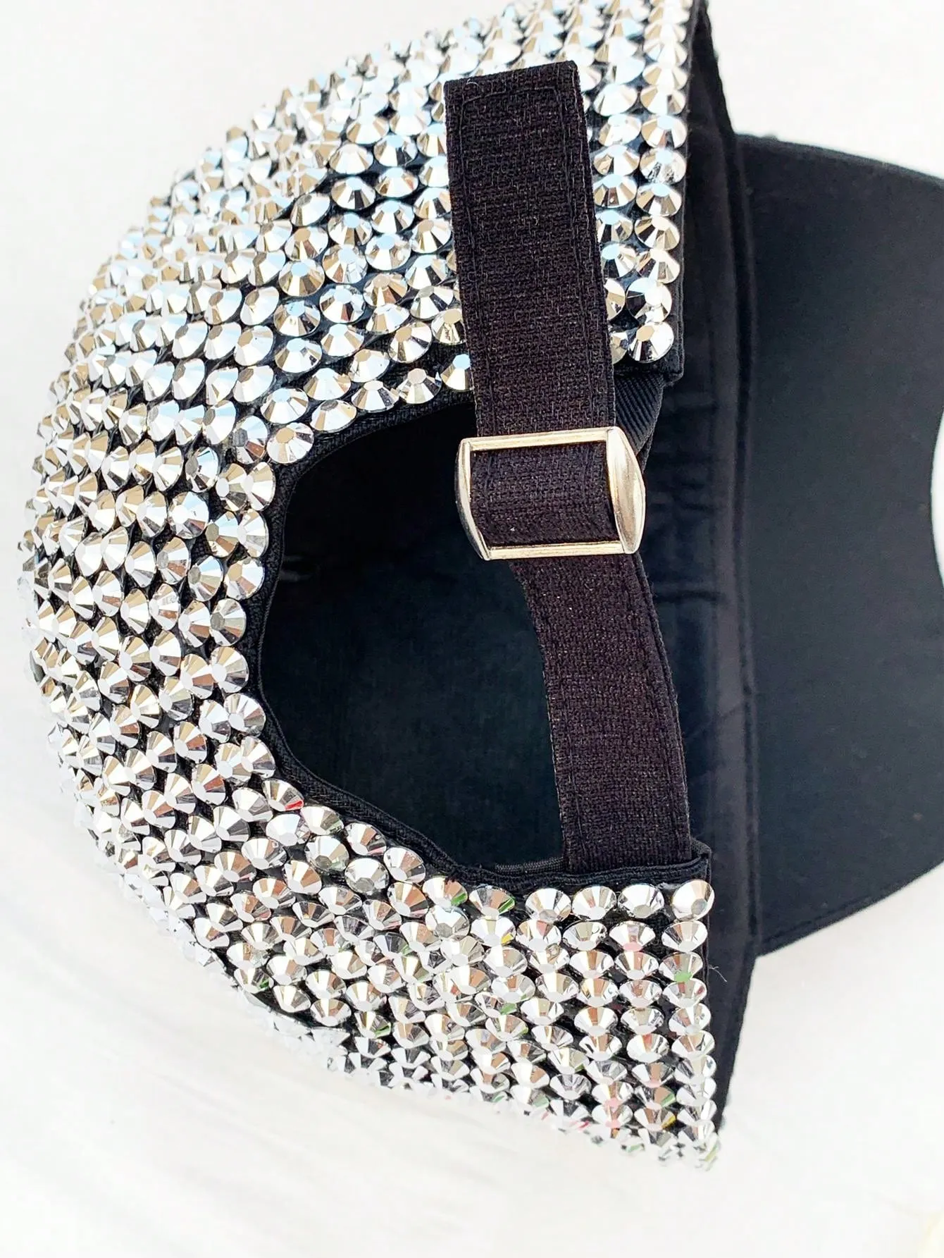 Women's Fashionable Silver Rhinestone Detail Baseball Cap